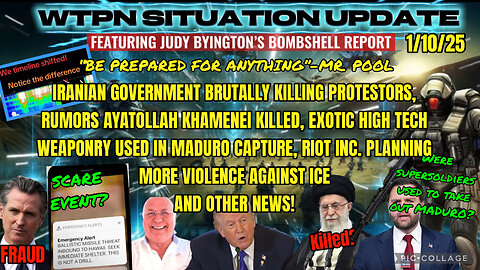 WTPN Situation Update: Be Prepared - Iran Killing Protestors - Ayatollah Khamenei Dead? Exotic High Tech Weapons Used for Maduro