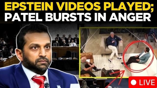Kash Patel LIVE; Epstein Video Played In Congressional Hearing; Patel EXPLODES | US Senate