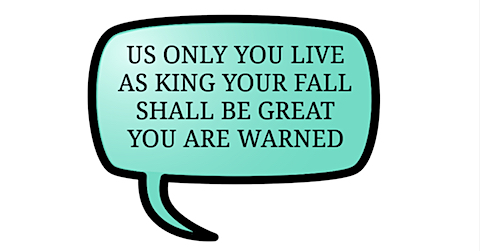 image U.S. only you live as King, your fall shall be great