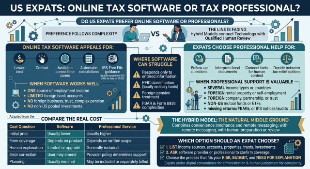 Do US Expats Prefer Online Tax Software or a Tax Professional?